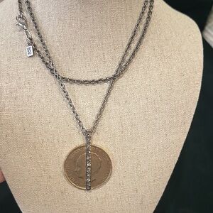 Tat 2 Double Coin Pendant Necklace Queen Wilhelmina